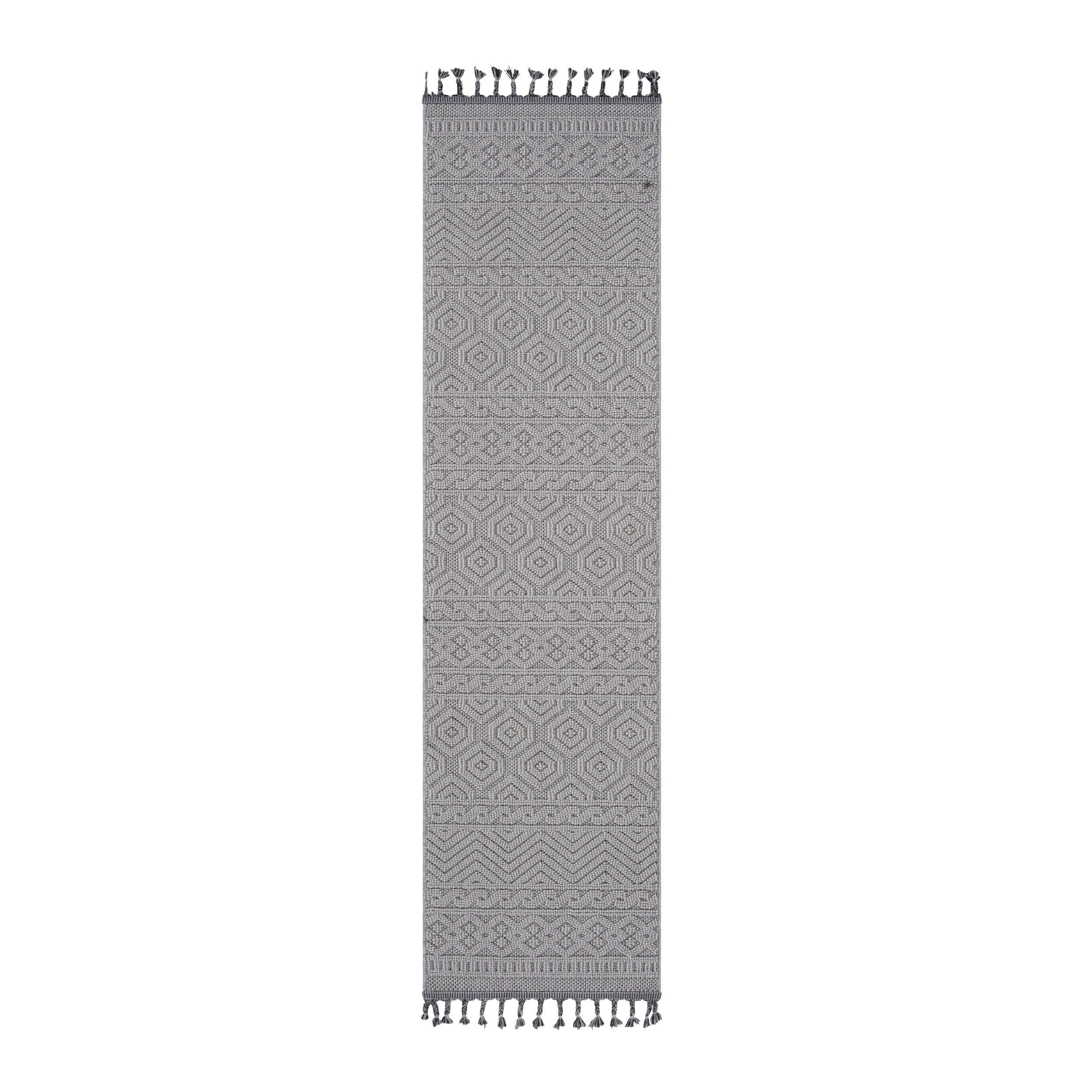 Guros - 2' X 8' Geometric Indoor / Outdoor Area Rug - White