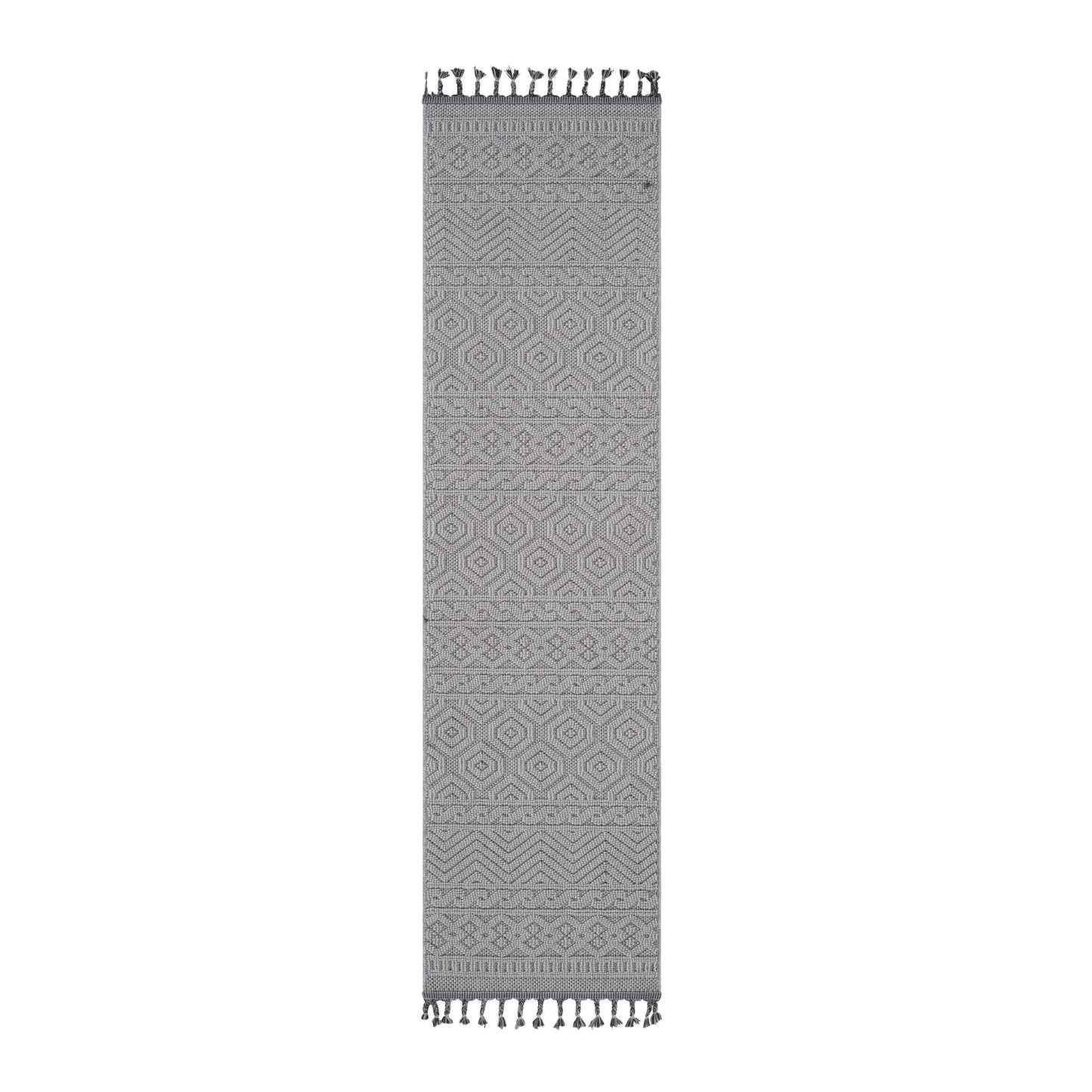Guros - 2' X 8' Geometric Indoor / Outdoor Area Rug - White