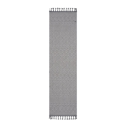 Guros - 2' X 8' Geometric Indoor / Outdoor Area Rug - White