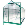 6.3'x12.2'x7' Polycarbonate Greenhouse, Heavy Duty Outdoor Aluminum Walk-In Green House Kit With Rain Gutter, Vent And Door For Backyard Garden - Green