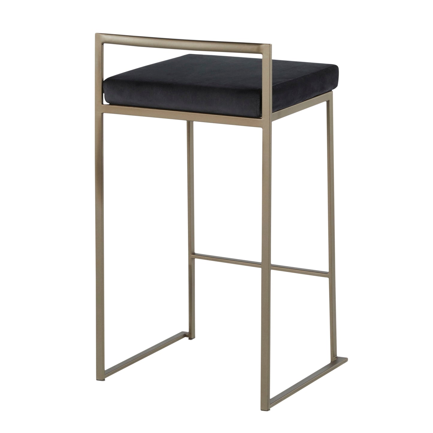 Fuji - Industrial, Stackable Counter Stool (Set of 2) - Black