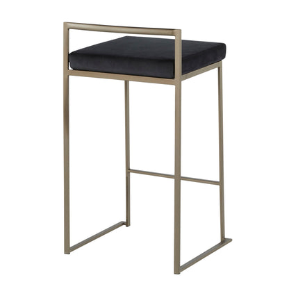Fuji - Industrial, Stackable Counter Stool (Set of 2) - Black