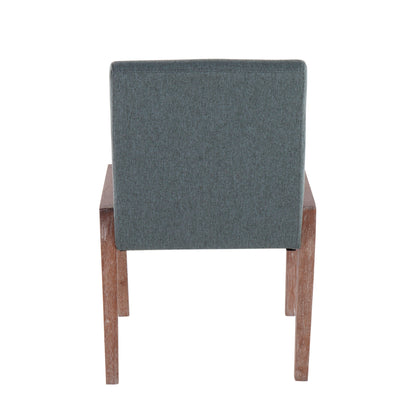 Carmen - Contemporary Chair (Set of 2) - White Washed / Teal