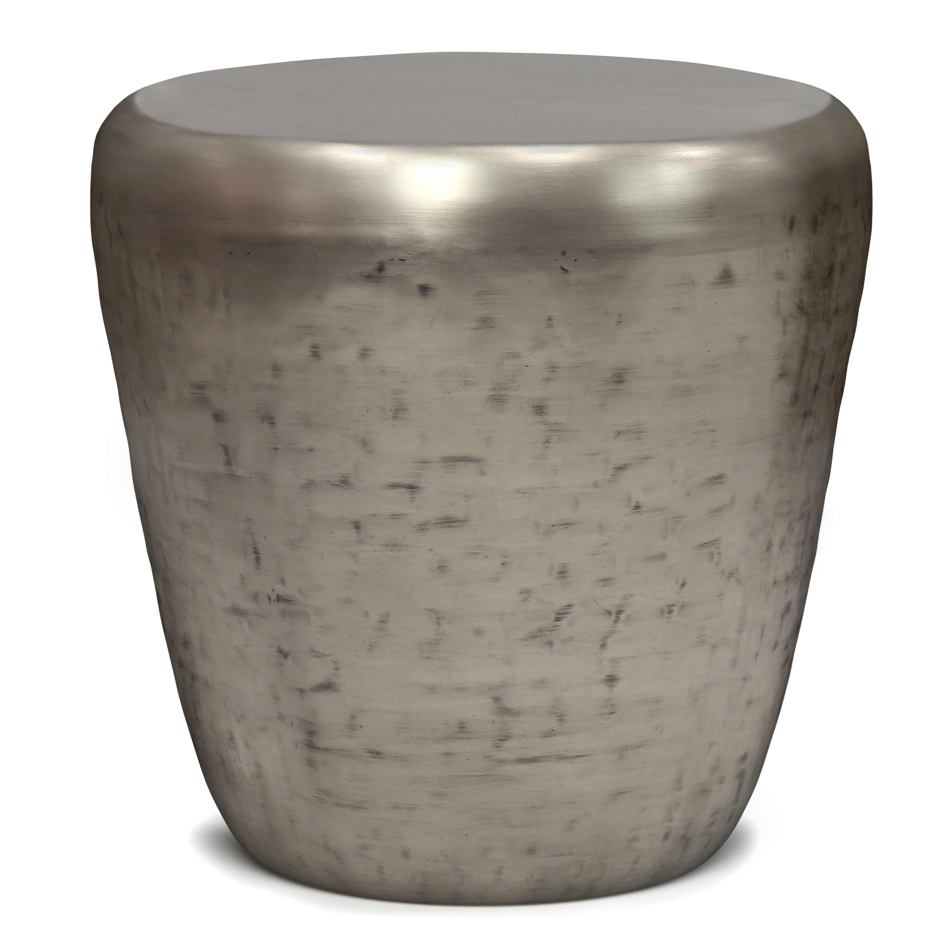 Garvy - Metal Side Table - Antique Silver