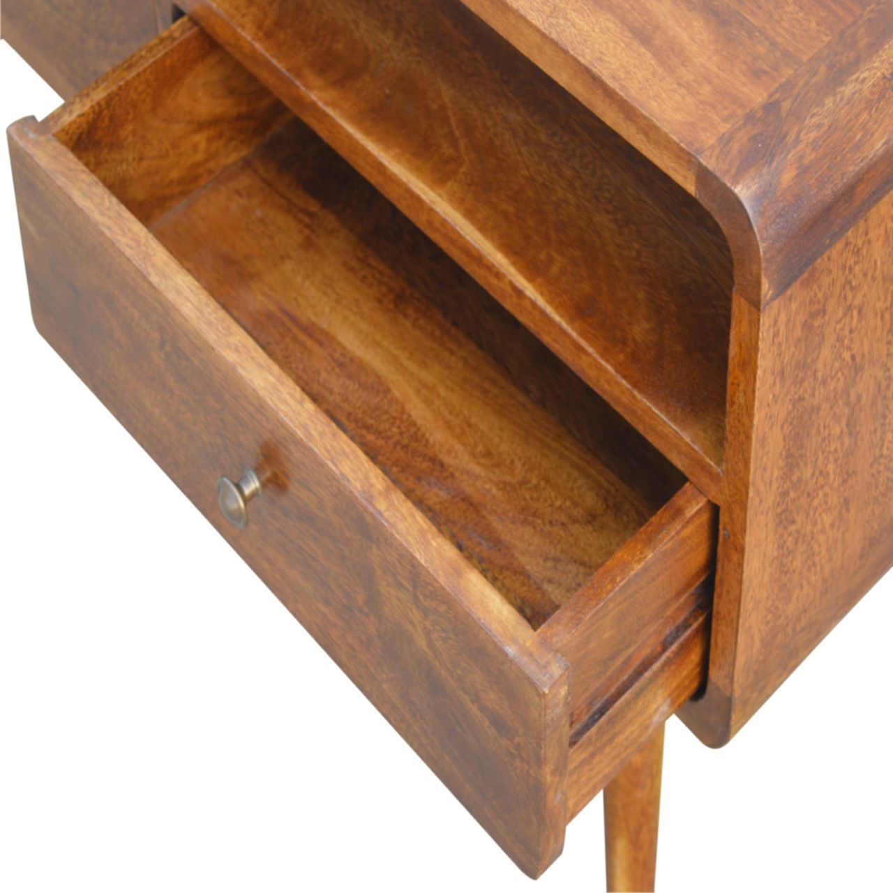 Curved Media Unit - Chestnut