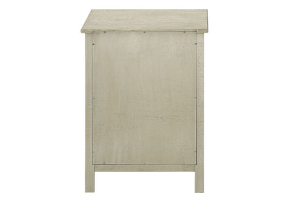 Accent End Table, 2 Tier, Storage Drawer, Transitional - White