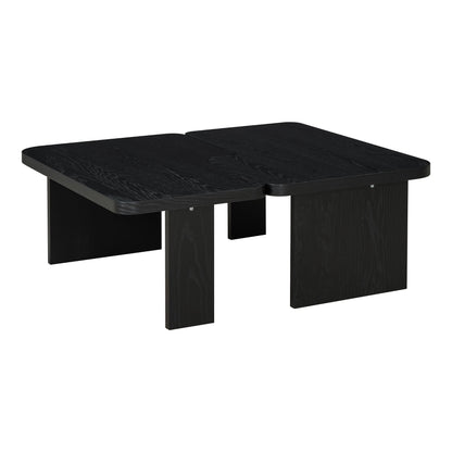 Modern Minimalist Coffee Table Set, Rectangle Coffee Table With Splicing Design, Multifunctional Combination Table For Living Room - Black