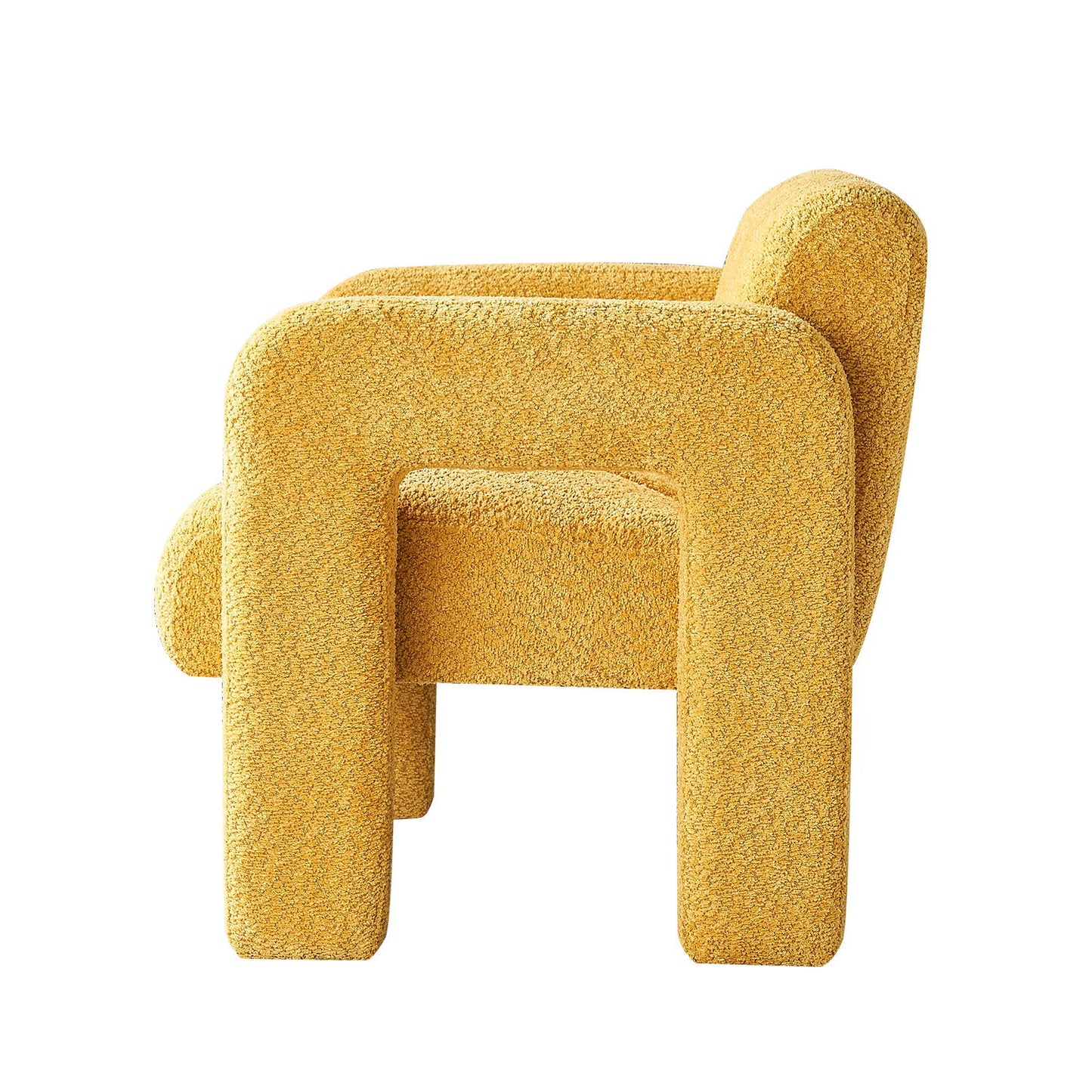 31.10" Wide Boucle Upholstered Accent Chair - Yellow