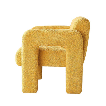 31.10" Wide Boucle Upholstered Accent Chair - Yellow