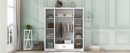 4 Door Wardrobe With 1 Drawer - White