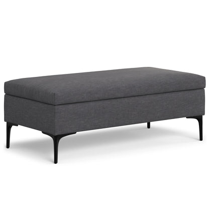 Rebecca - Multifunctional Large Coffee Table Storage Ottoman With Lift Up Lid - Gray