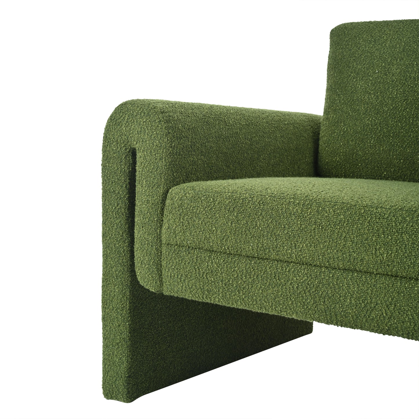 Modern Boucle Upholstered Accent Chair Sturdy Support & Luxurious Comfort Solid, Manufactured Wood - Green