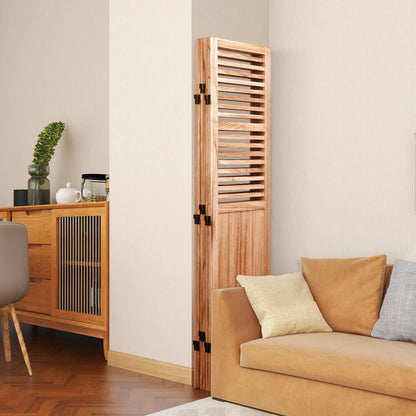 Panel Wooden Folding Room Divider - Natural