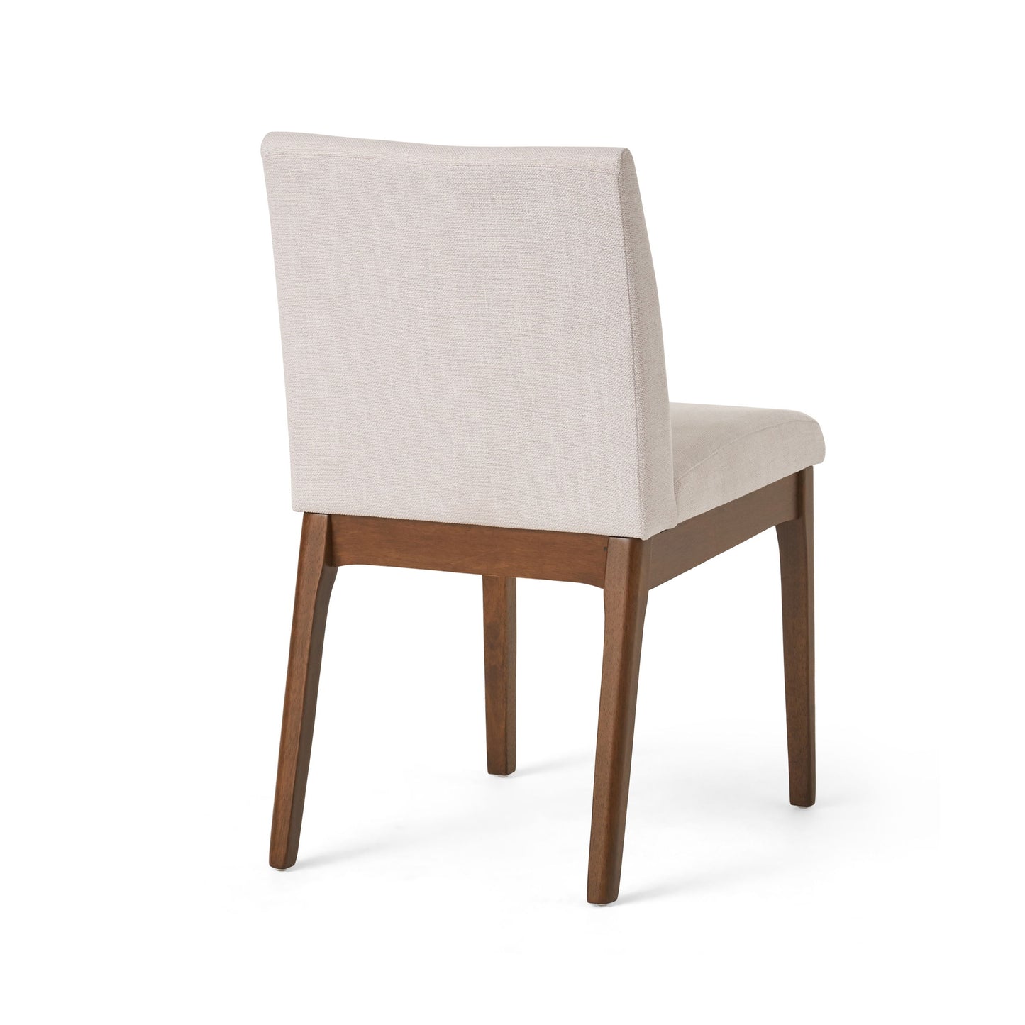 Contemporary Fabric Dining Chairs (Set of 2) - Light Beige / Walnut