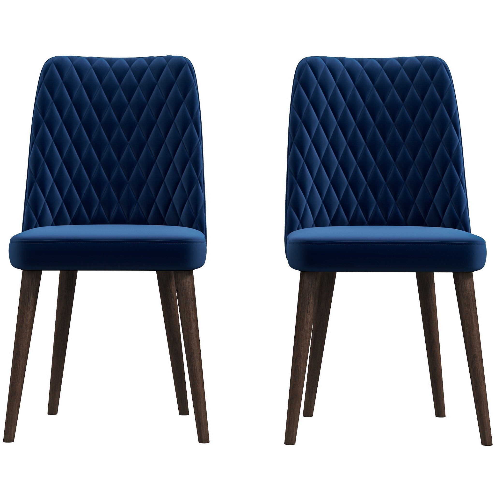 Katie - Mid-Century Modern Velvet Dining Chair (Set of 2) - Blue