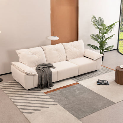 Modern Fabric Sofa With Removable Pillowcase And Backrest, Easy Care - Beige
