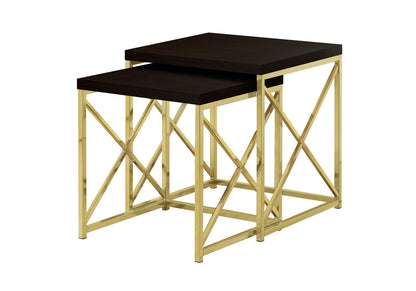 Nesting Table, Side, End, Accent, Contemporary & Modern (Set of 2) - Espresso