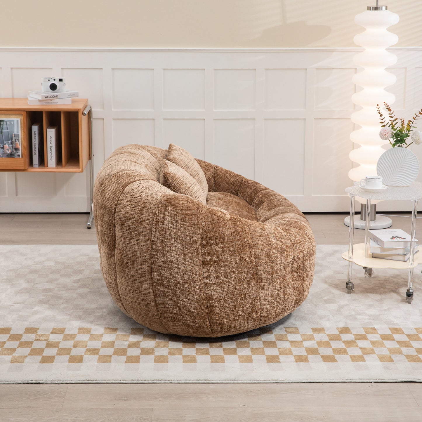 Bean Bag Sofa Lazy Sofa Durable Comfort Lounger High Back Bean Bag Chair Couch - Coffee