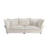 Modern Comfy Upholstered Sofa Cloud Couch, Deep Seat Couches With Multiple Large Soft Pillows, Convertible Deep Seat Chaise Longue For Living Room - Beige