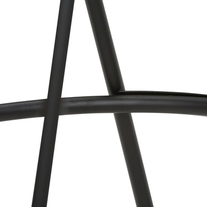 Simeon - Metal Bar Stool With Wood Seat - Cocoa Brown / Black