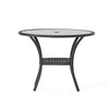Bistro Table With Iron Frame And Glass Top - Gray