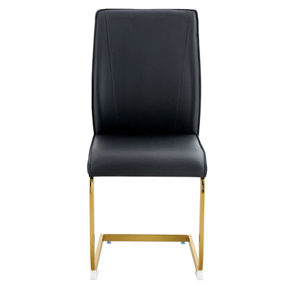 Luxurious And Minimalist Chair Covers, 2 High Elasticity Dining Chairs Arched Legs - Black / Gold