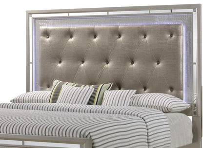 Alana - Queen Bed - Silver Champagne