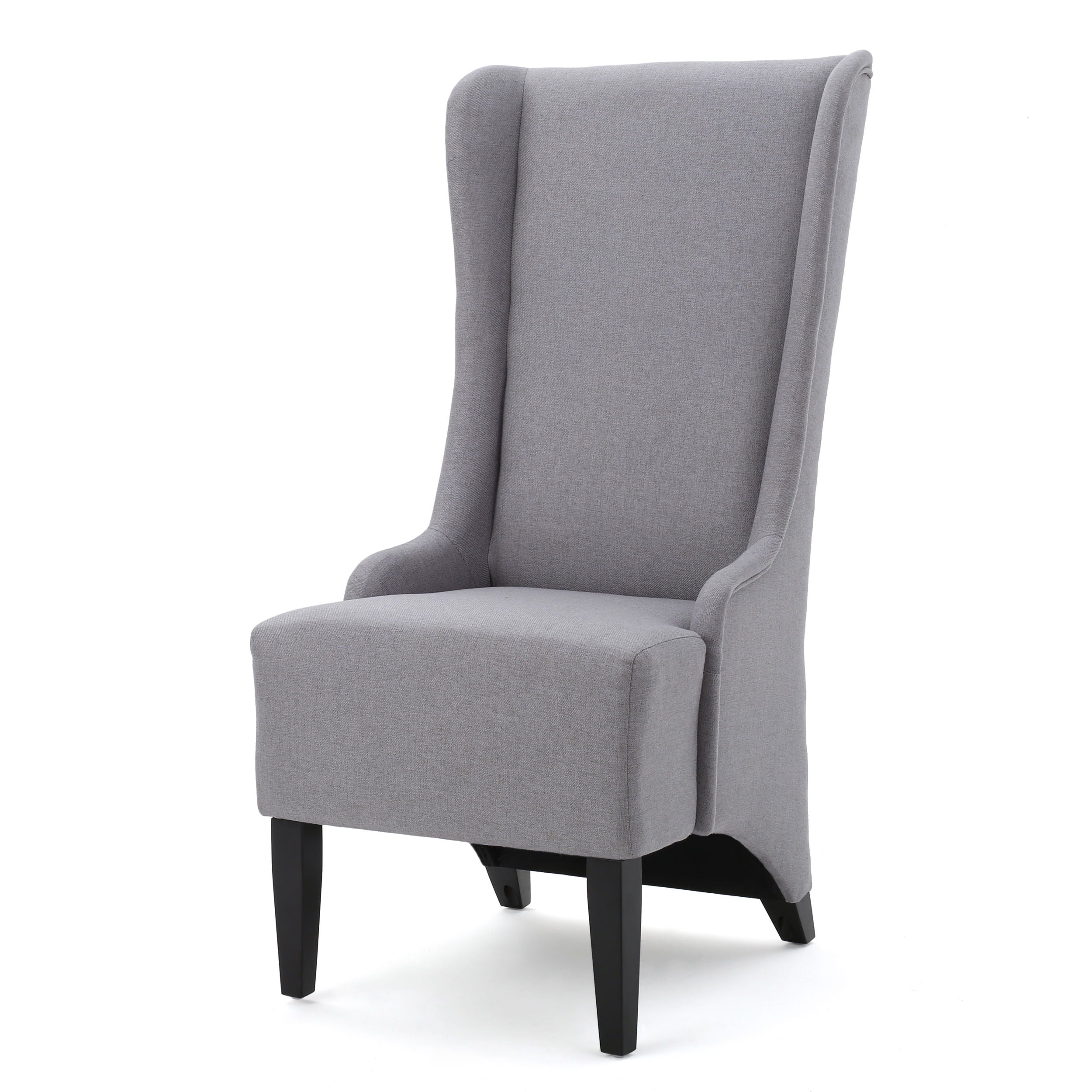 Alight - Upholstered Dining Chair With High Back And Birch Wood Legs - Light Gray