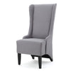 Alight - Upholstered Dining Chair With High Back And Birch Wood Legs - Light Gray