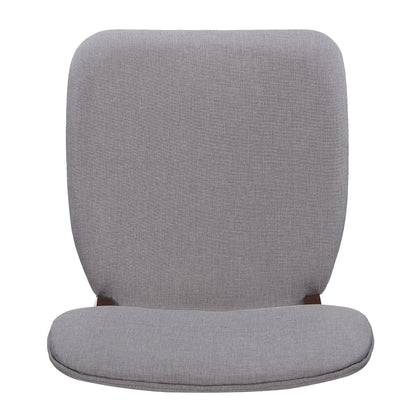 Mid Century Modern Upholstered Dining Chairs With Splayed Rubberwood Legs (Set of 2) - Light Gray
