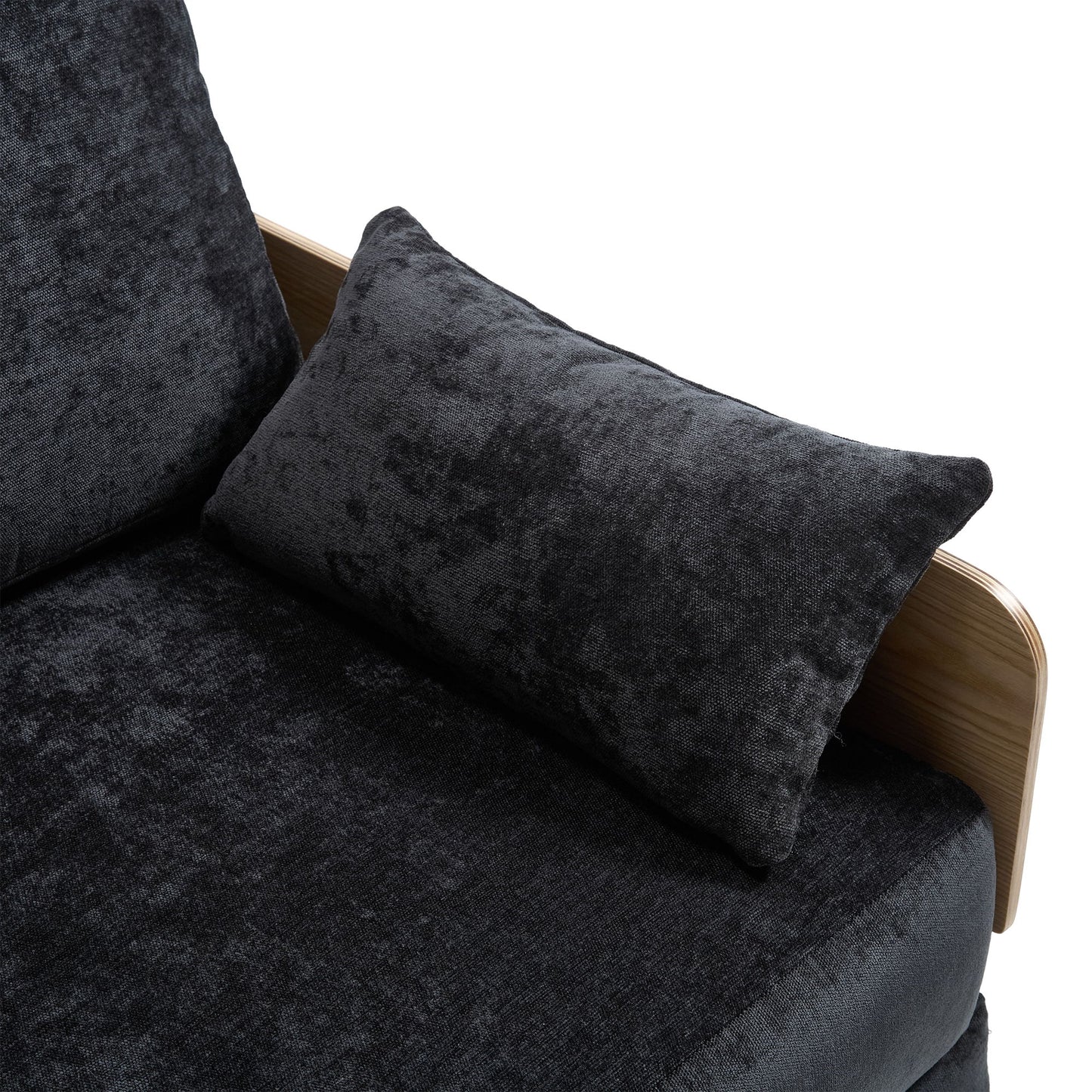 Mid Century Modern Foldable Sofa Bed Recliner, 3 - 1 Convertible Sleeper With 3 Pillows For Small Spaces - Black