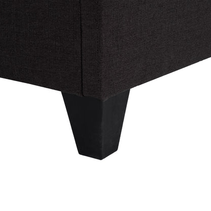 Full Size, Modern Upholstered Platform Bed Frame, Solid Wood & Plywood Construction - Dark Gray