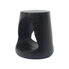 Mgo Hollow Side Table With Wood Like Texture, Durable And Weather Resistant - Black