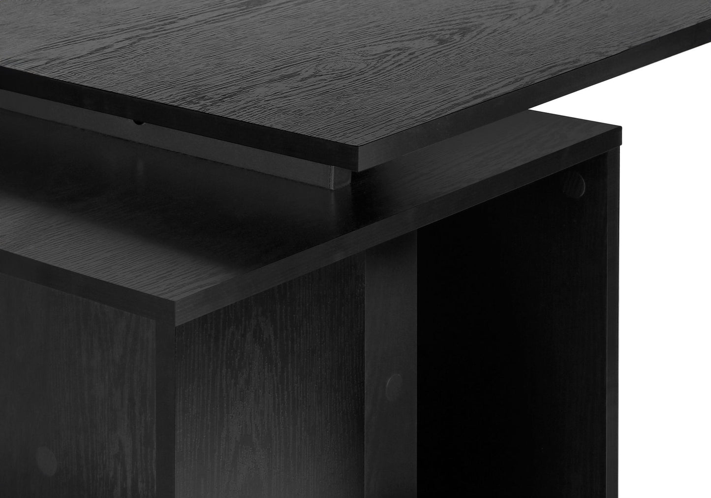 Computer Desk, Home Office, Left, Right Set-Up, Storage Shelves, Work, Laptop, Contemporary, Modern - Black