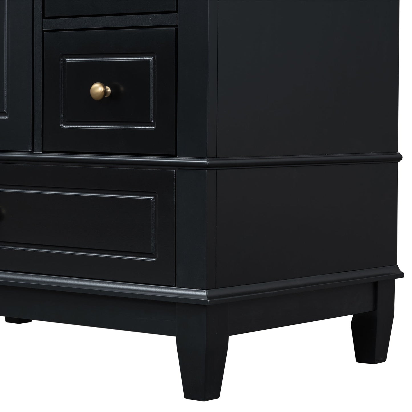 30" Bathroom Vanity With Sink, 1 Door With Shelf And 3 Drawers, Soft Close Door - Black