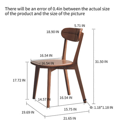 Simple Dining Chair, Solid Chair Table For Living Room Chair - Dark Natural
