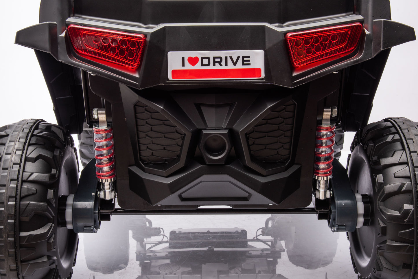 12V7A*2 30W*4 Four-Wheel Drive Leather Seat One Button Start, Forward And Backward, High And Low Speed, Music, Front Light, Power Display, Two Doors Can Open, 2.4G R / C, Seat Belt Four Wheel Absorber - Black