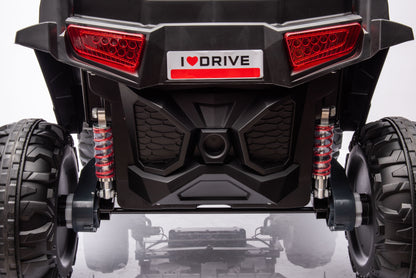 12V7A*2 30W*4 Four-Wheel Drive Leather Seat One Button Start, Forward And Backward, High And Low Speed, Music, Front Light, Power Display, Two Doors Can Open, 2.4G R / C, Seat Belt Four Wheel Absorber - Black