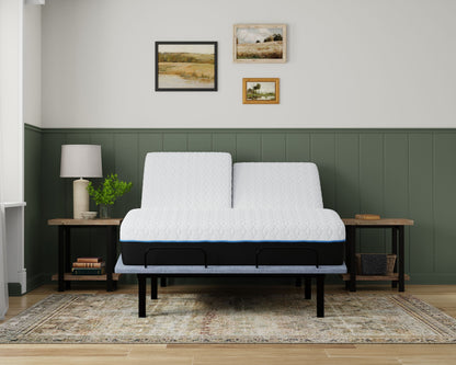 Copper Lux - 12" Split Top Queen Soft Memory Foam Mattress With Phase Change Cooling Fabric - White / Gray