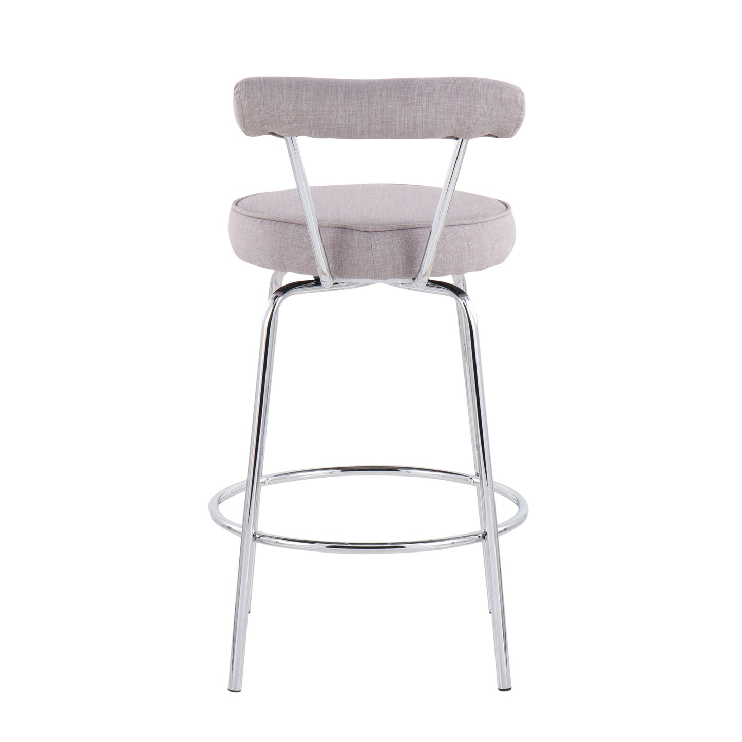 Rhonda - Contemporary Counter Stool (Set of 2) - Chrome / Light Gray