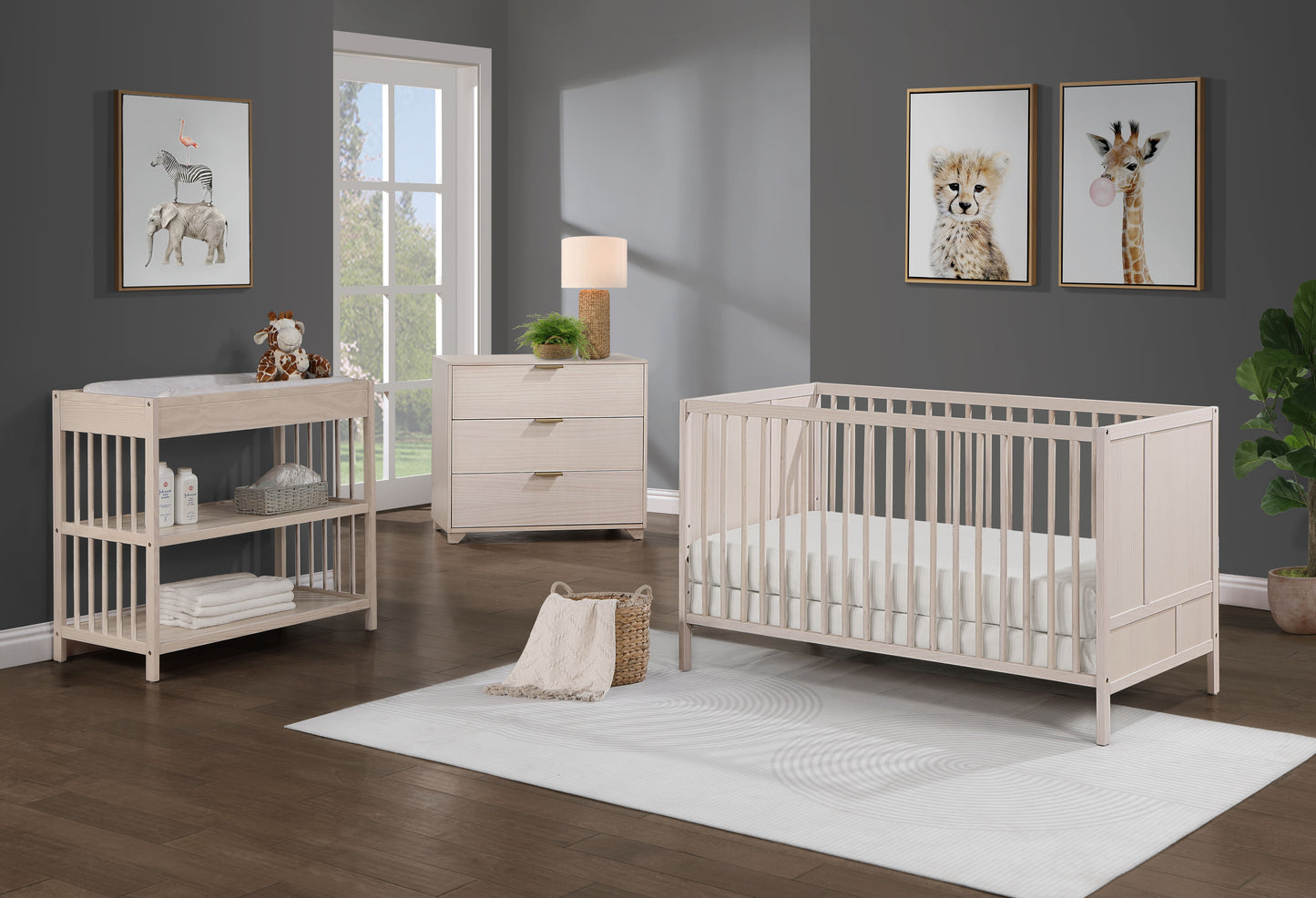 Pixie Finn - 3 In 1 Crib - Washed Natural