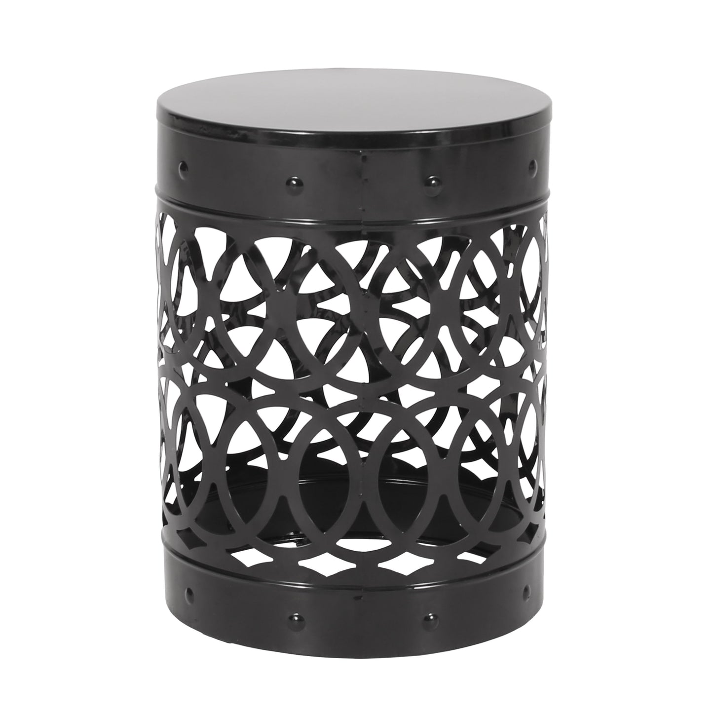 Outdoor, Metal End Table Large - Black
