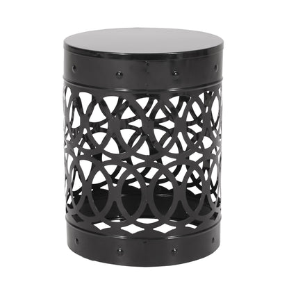 Outdoor, Metal End Table Large - Black