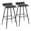 Ale - Contemporary Fixed Height Bar Stool (Set of 2) - Black / Espresso