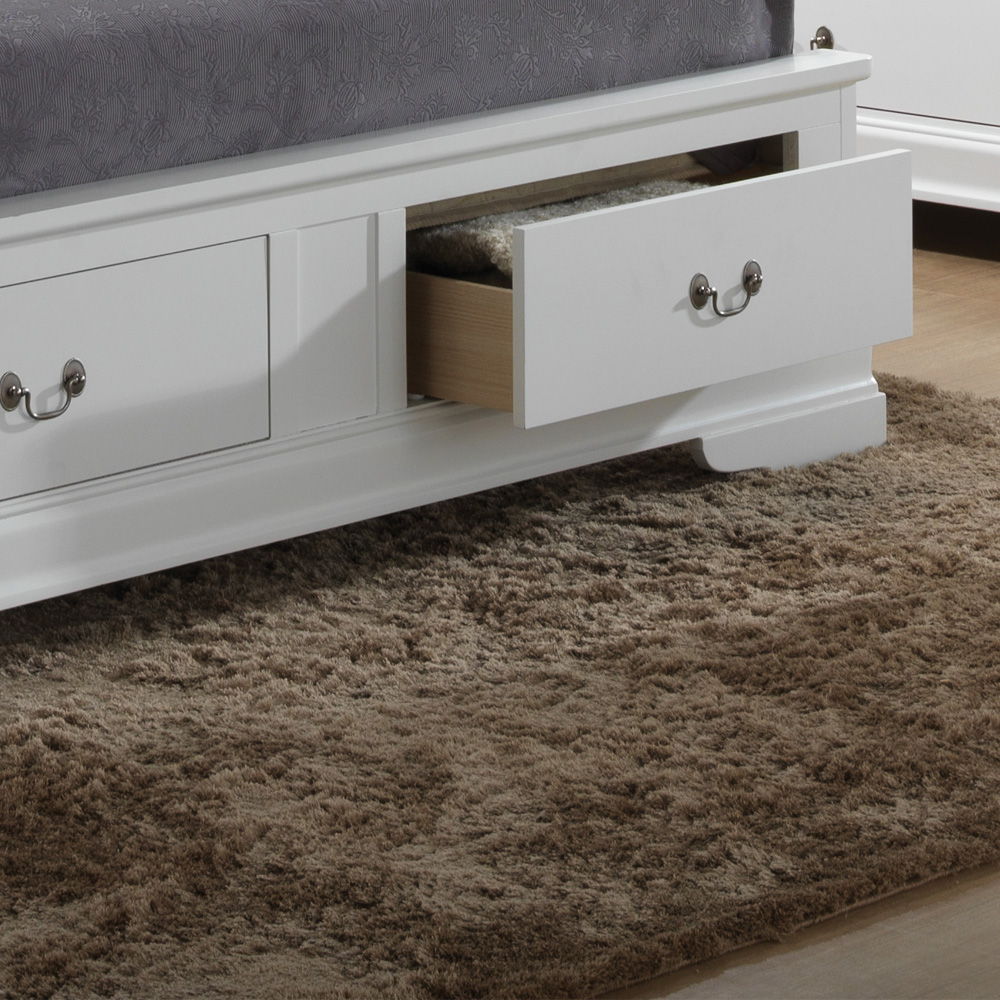 Louis Phillipe - Queen Elegant Storage Bed - White