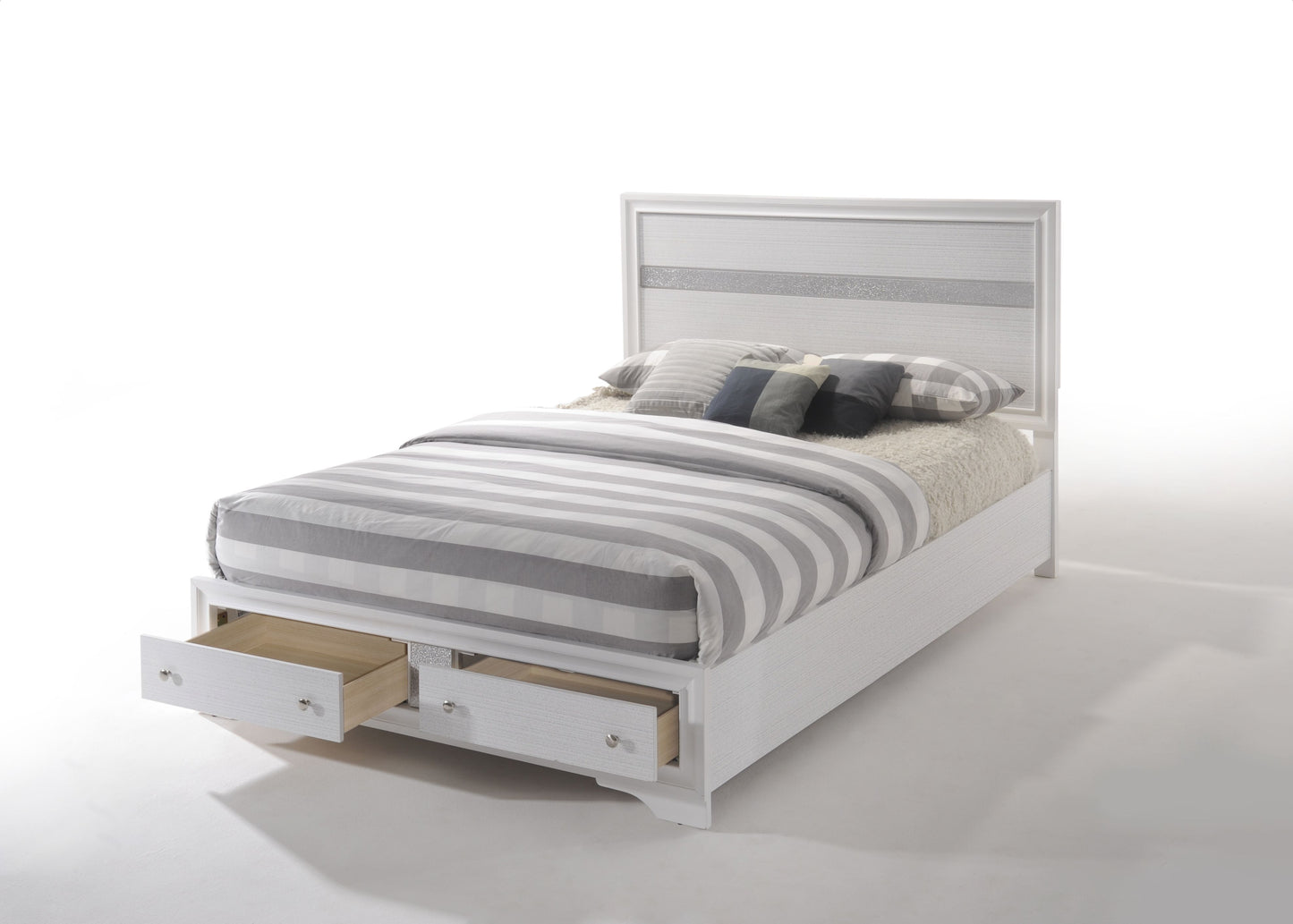 Naima - Queen Bed With Storage - White