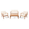 Avacyn - Outdoor 4 Seater Chat Set With Cushions - Natural / Cream