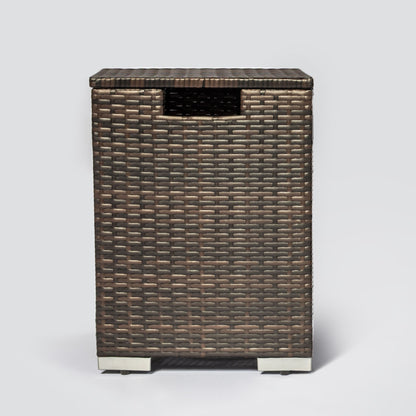 Rattan Propane Tank Cover Gas Bottle Cover Outdoor Wicker Gas Cylinder Cover - Brown
