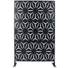 Outdoor & Indoor Privacy Screen, Metal Privacy Screen, Freestanding Decorative Privacy Screen For Deck Balcony Patio - Black