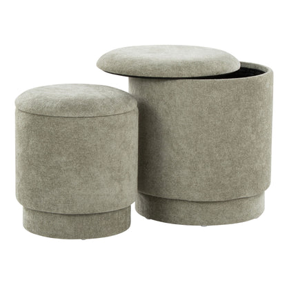 Marla - Upholstered Contemporary Ottoman Set - Green
